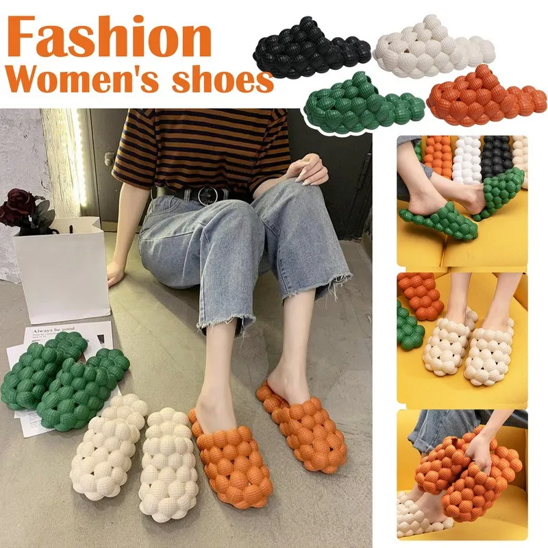 Hot Summer Women Slippers New Personality Bubble Fashion Slippers Home Massage Bottom Women's Sandals 2021 Men Slides WLL1297