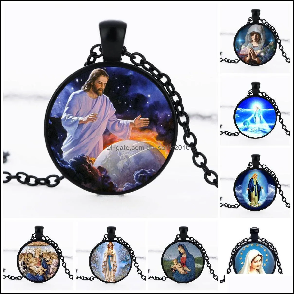 Pendentif Colliers Déclaration Vierge Marie Pure Collier Christian Bijoux En Acier Inoxydable Noir Vintage Religieux Jésus Ch Dhseller2010 Dh2El