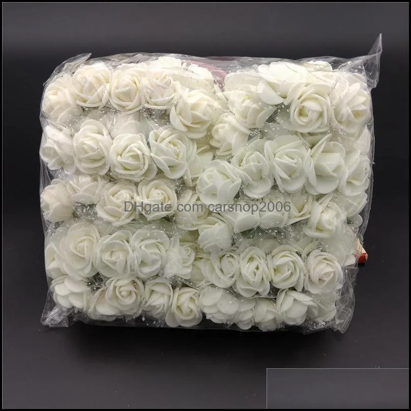 Decorative Flowers & Wreaths 144 Pcs/ Pack Mini Foam Artificial Rose Flower Bouquet Wedding Decor Craft Supplies Xobw