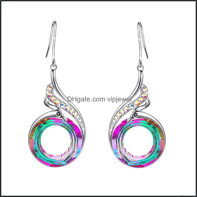 Brincos de lustres de candelabro j￳ias novas bo￪mias ￩tnico colorf cristal moda pav￣o phoenix declara￧￣o ouvido dhgqj