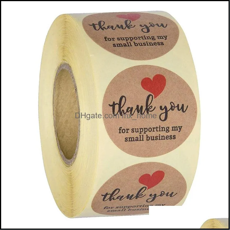 1inch 500pcs Different Style Thank You Stickers Label Tag Glass Bottle Envelope Business Box Gift Invitation Card Decor