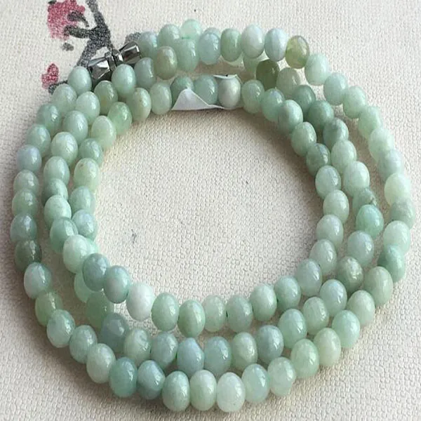 Gecertificeerde natuurlijke A-kwaliteit jade Jadeïet 18 "jade 5MM ronde kralenketting 0925