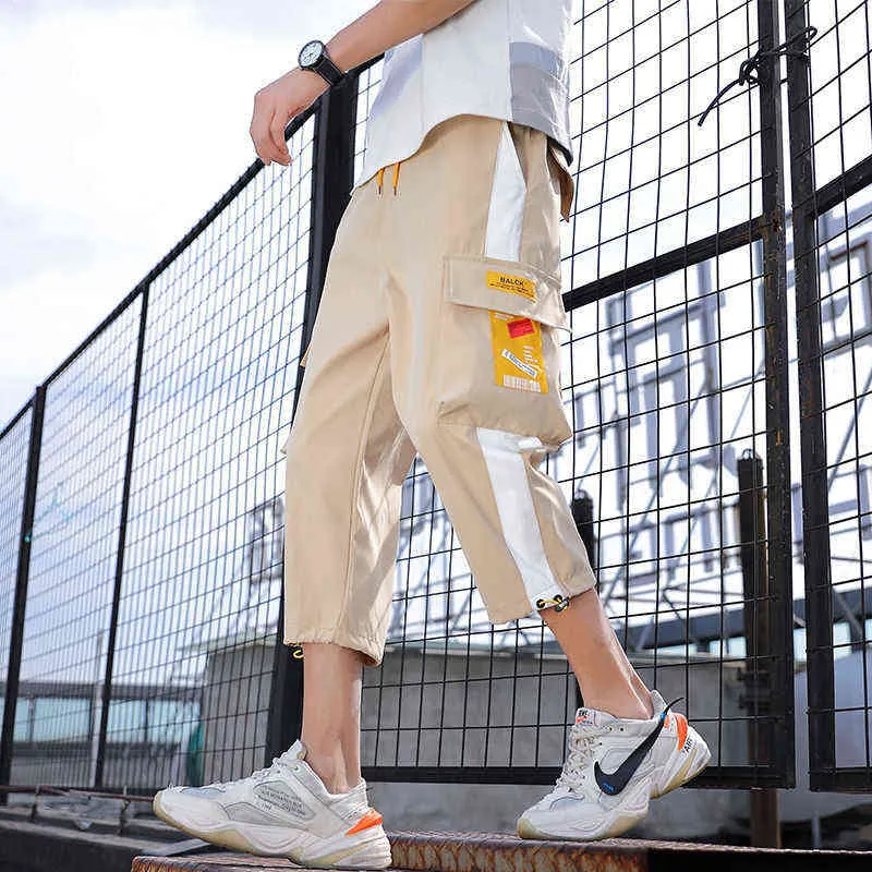 Shorts Men's Trend Summer 2022 Thin Korean Casual Ice Silk Overall Fashion Brand Men's Pants Capri Pants G220507