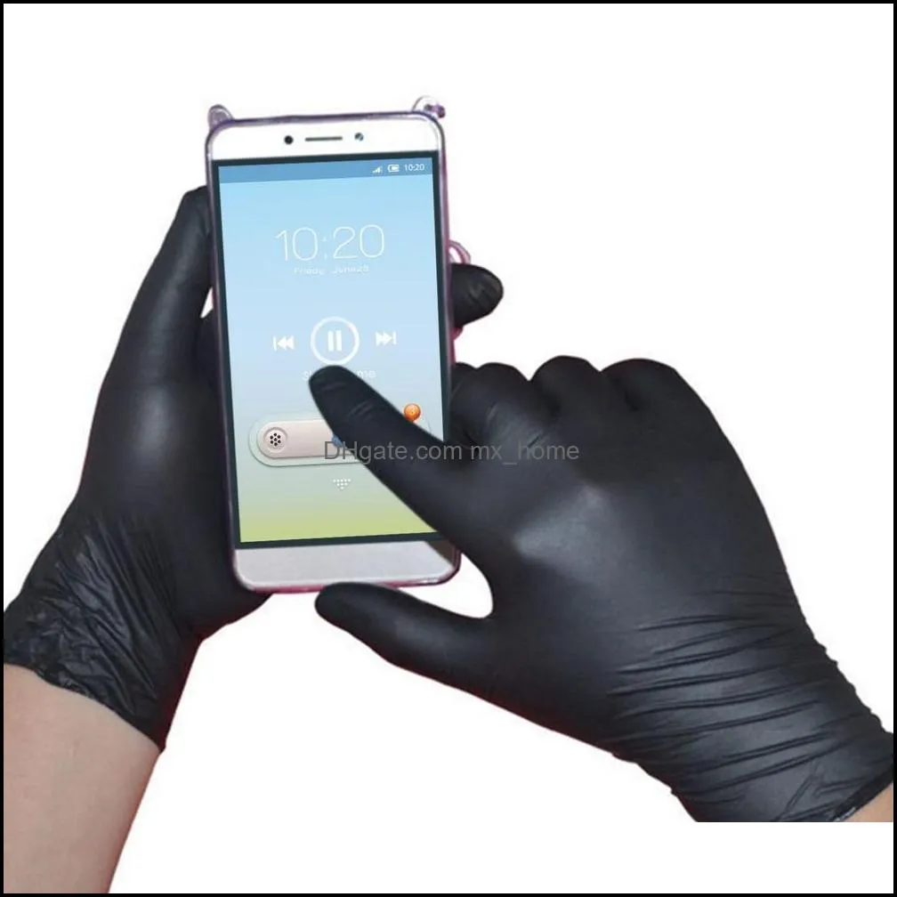100pcs/lot Mechanic Gloves Nitrile gloves Household Cleaning Washing Black Laboratory Nail Art Anti-Static Gloves Wholesale
