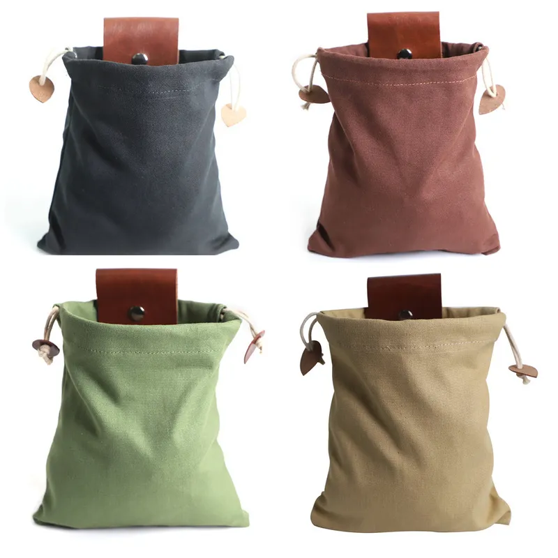 1pc Portable sac de recherche de nourriture en plein air pochette de cueillette de fruits pliable Berry Puch stockage en cuir Bushcraft sac en toile randonnée Camping 0622