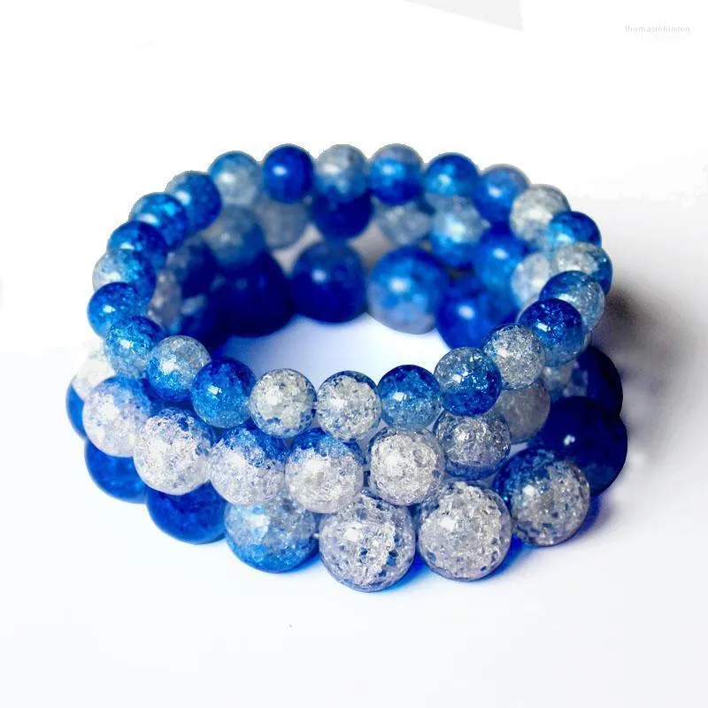 Beaded Strands Natural Crystal Bracelet Faceted Crackle For Women Men Jewelry DIY Beads Charm Pulseras European Wholesale1