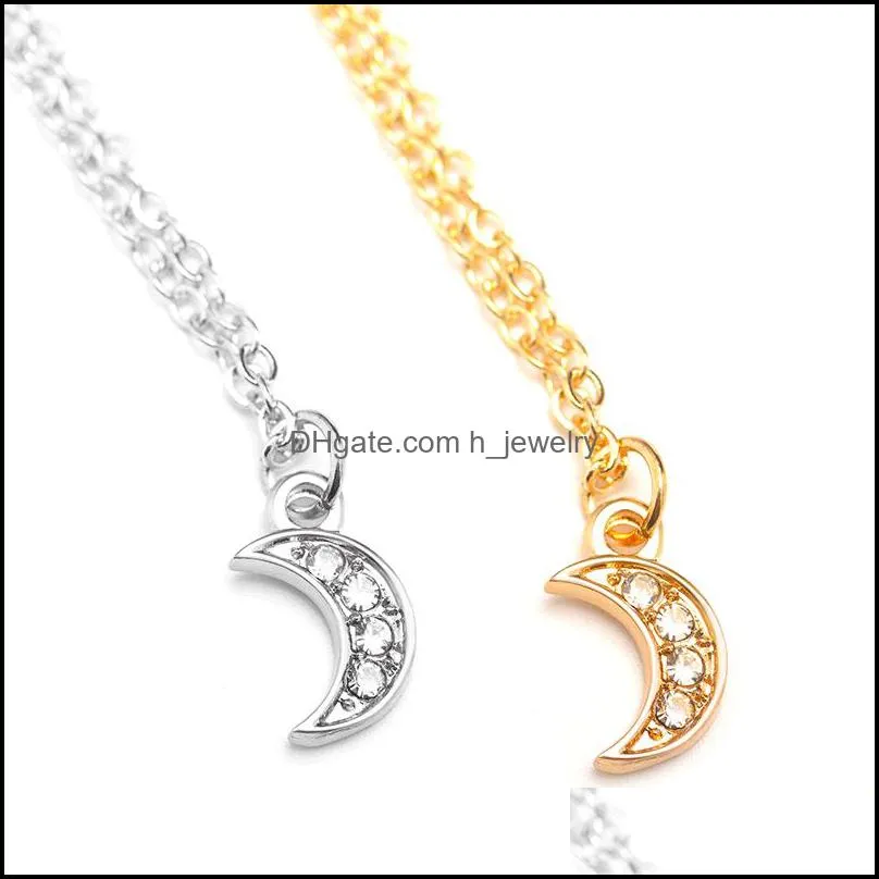 moon necklaces border jewelry simple temperamentmoon pendant diamond necklace clavicle chain necklaces hjewelry