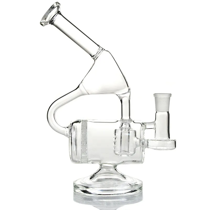 9 inç nargile toptan benzersiz bong satır içi percolator recycler dab teçhizatlar bongs 14.5mm eklem cam su boruları balmumu dabber yağ teçhizatı