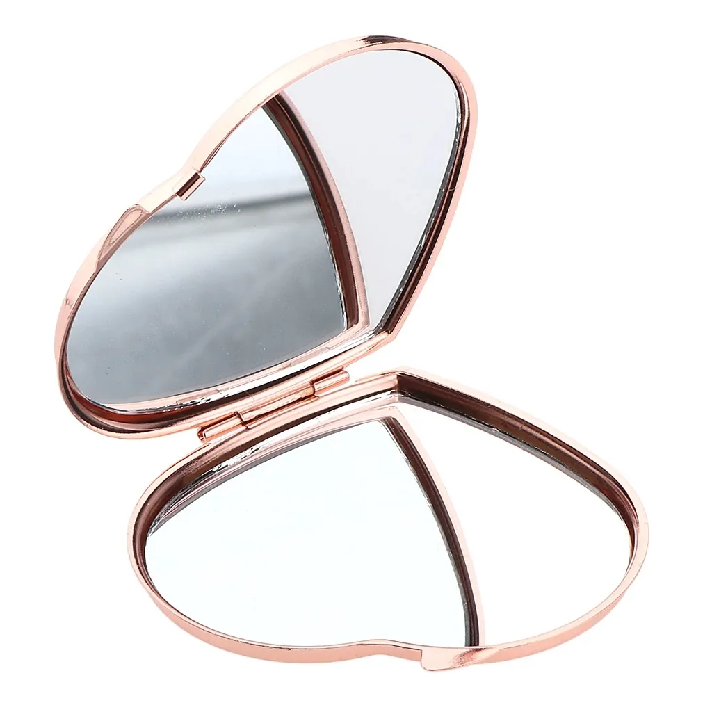 1pc Mini Tragbare Make-Up Kompakte Taschenspiegel Zwei-seite Falten Make-Up Spiegel Frauen Kosmetik Spiegel