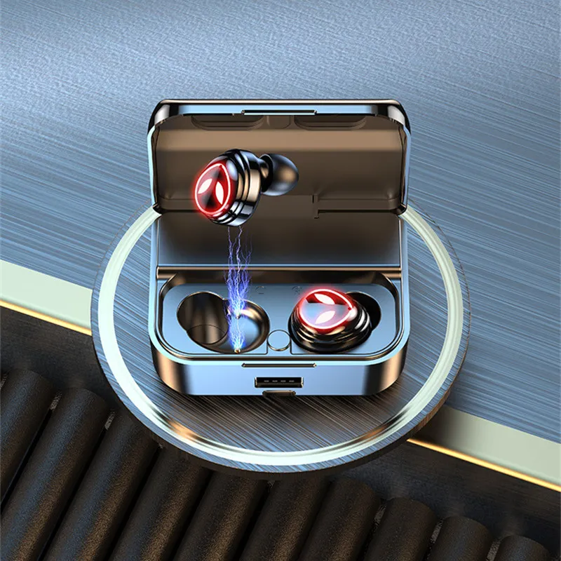 M31B TWSワイヤレスBlutooth 5.0ヘッドフォン防水イヤホンノイズキャンセルヘッドセットHIFI 3Dステレオサウンド音楽Android iOS用のイヤーイヤホン