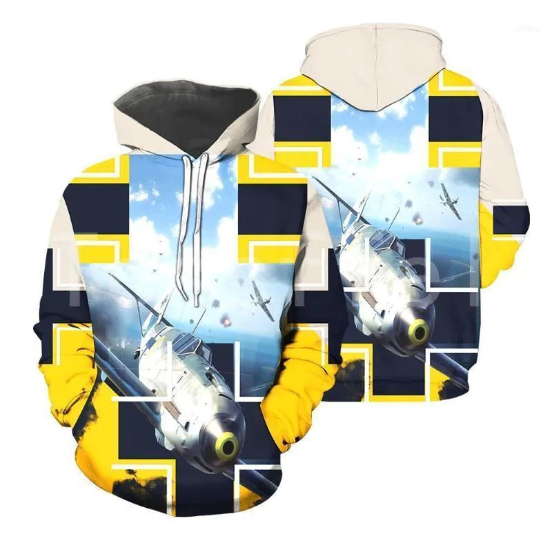 Sudaderas con capucha para hombre Bf-109 Fighter 3D impreso 2022 moda para hombres/mujeres Sudadera con capucha cremallera Casual Unisex pulóver S1