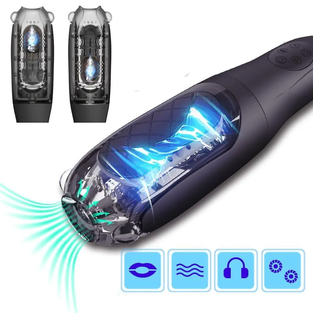 Acheter Nouveau Masturbateur Mâle Vibrant Fellation 4D, Machine À Sucer Gorge Profonde Jouets Pour Adultes Vagin Masturbation Orale Sexy Pour Hommes.