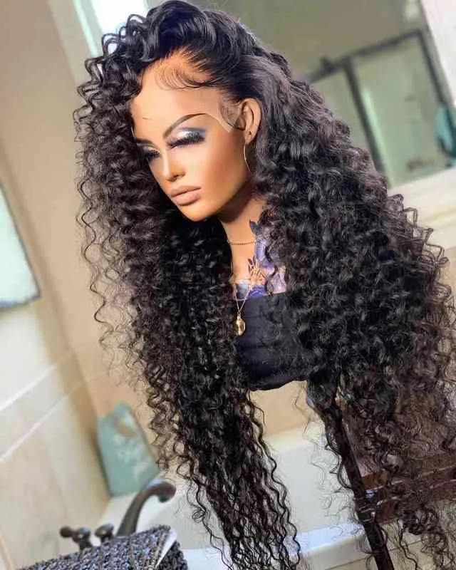 x Cabelo da peruca frontal de renda Human S se onda de água virgem brasileira pré -explodida para mulheres frontal sem glueless s 220606