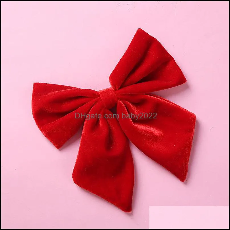 hair accessories baby girls bow velvet hairpin 6 inches headwear fashion kids hairbow boutique children solid color barrettes z5405