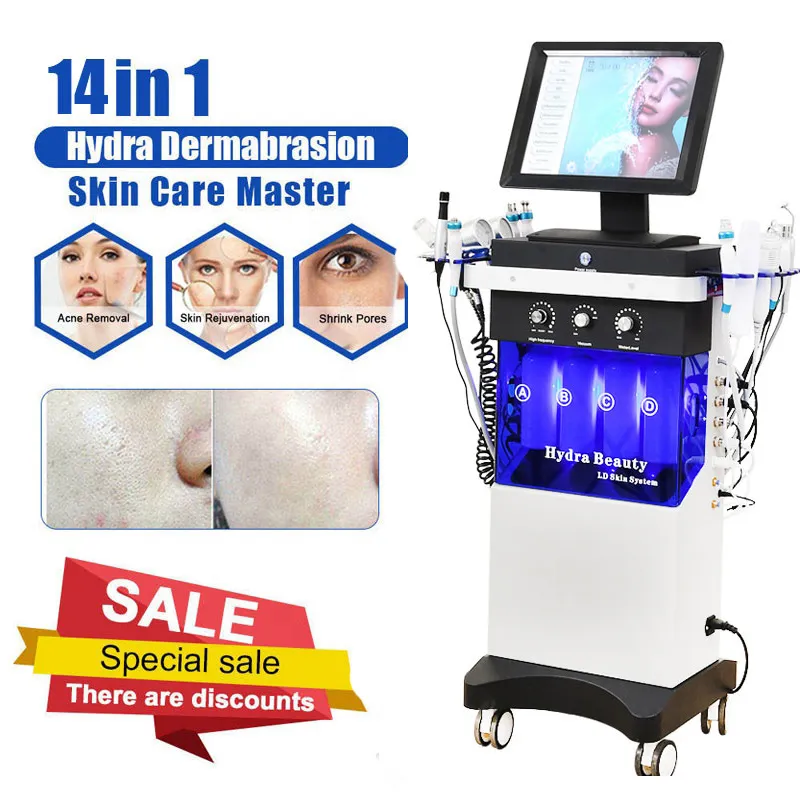 Салон Использование 14IN1 Микродермабразия кислородная гидроматическая машина для лица