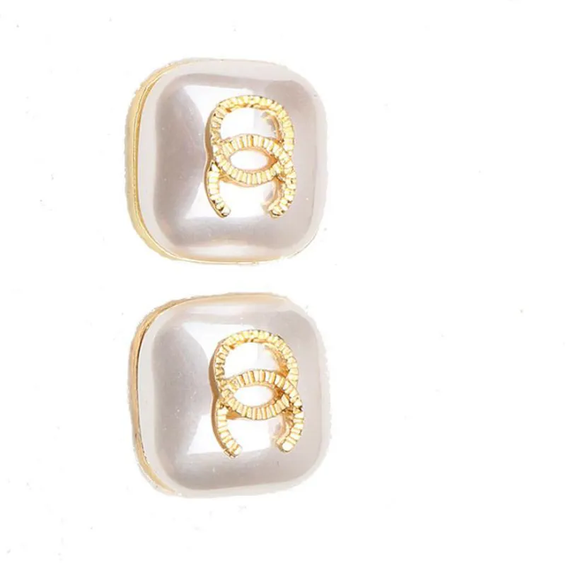 Brincos femininos de luxo banhados a ouro 18K de grife brincos de design de marca geometria letras femininas brinco de imitação de pérola joias para festa de casamento ER0227