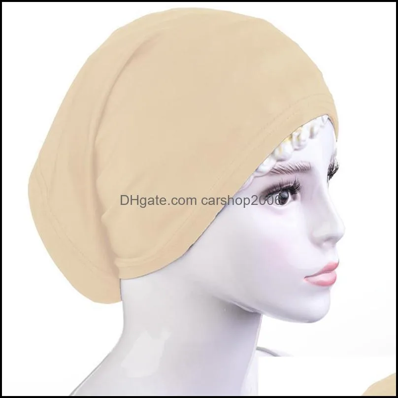 muslim women head scarf cotton underscarf stretch hijab cover headwrap underscarf cap shawl islam scarf inner headband bonnet