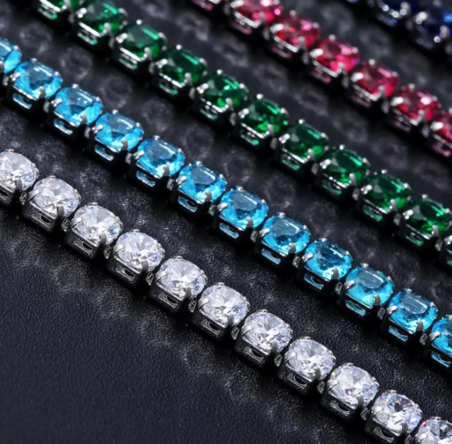 Luxury 4mm Cubic Zirconia Tennis Bracelets Iced Out Chain Crystal Wedding Bracelet For Women Men Gold Silver Bracelet Jewelry