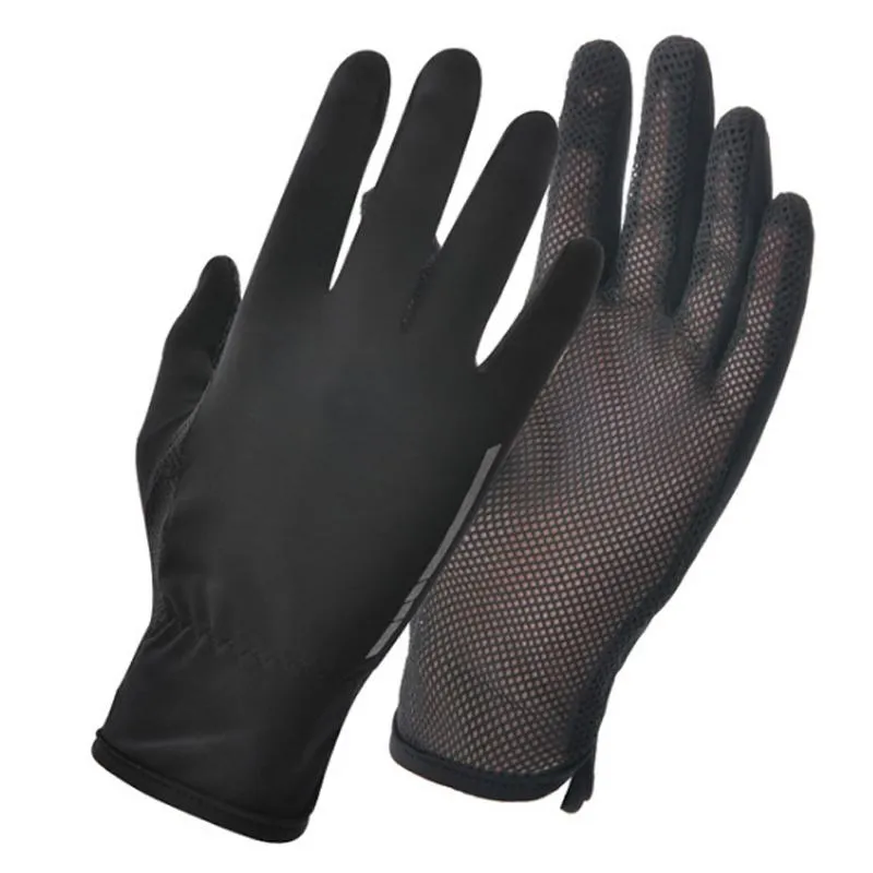 Five Fingers Gloves Ladies Sports Elegant Breathable Women Summer Sun Protection Silk Cycling Touch Screen