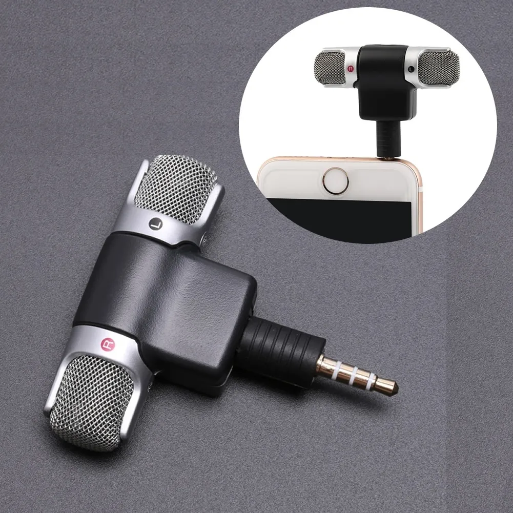 ECM-DS70P için Taşınabilir Mini Bilgisayar Mikrofon Mikrofon Stereo Elektret Kondenser IOS/Android Akıllı Telefonlar için Sesli Ses 3.5mm Mini Mikrofon