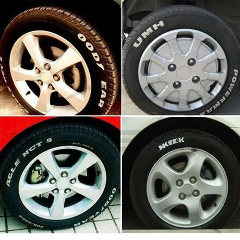 Car Tyre Wheel Metal Paint Waterproof Permanent Tire Marker Pen - White