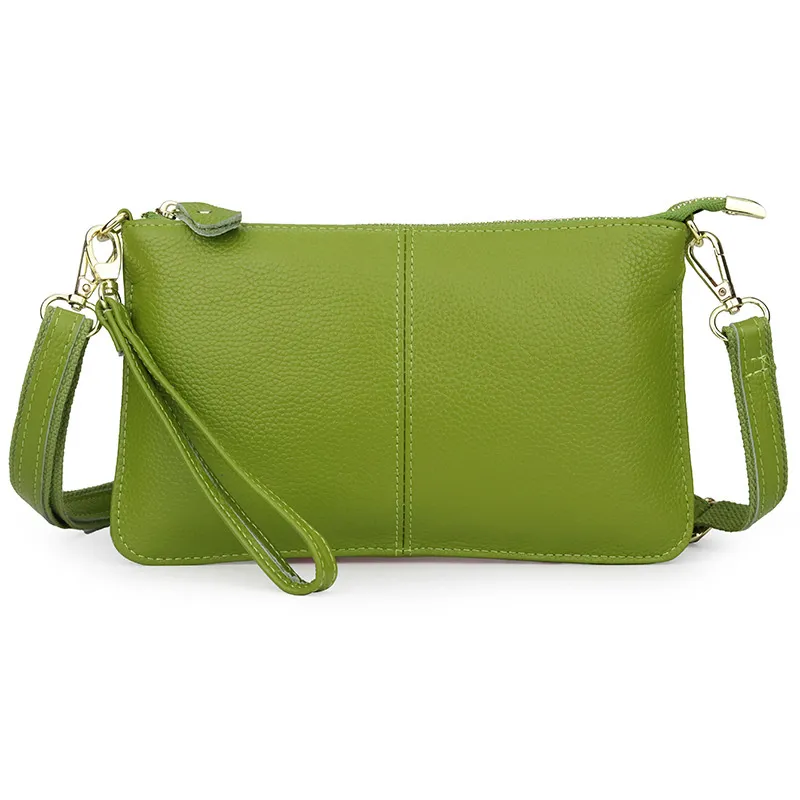 Women Genuine Leather Day Clutches Candy Color Shoulder Bags Women's Fashion Crossbody Bags Small Clutch Bag