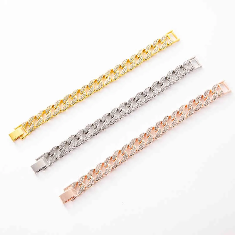 Bijoux incrustés de diamants hip hop Bracelet de cheville Collier cubain retour vers le futur Bracelet La même CHAÎNE CUBAINE de Wang Jiaer