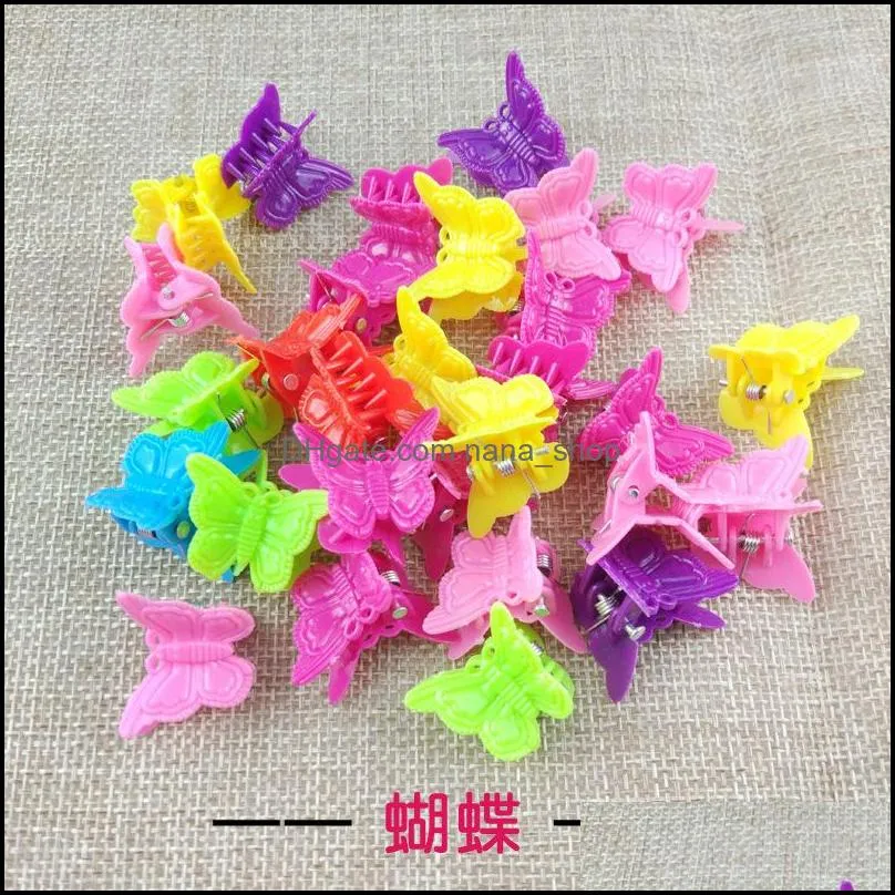 Mixed Color Butterfly Mini Clamps Hairclips Children`s Small Clip Grip Claw Barrettes Hair Accessories