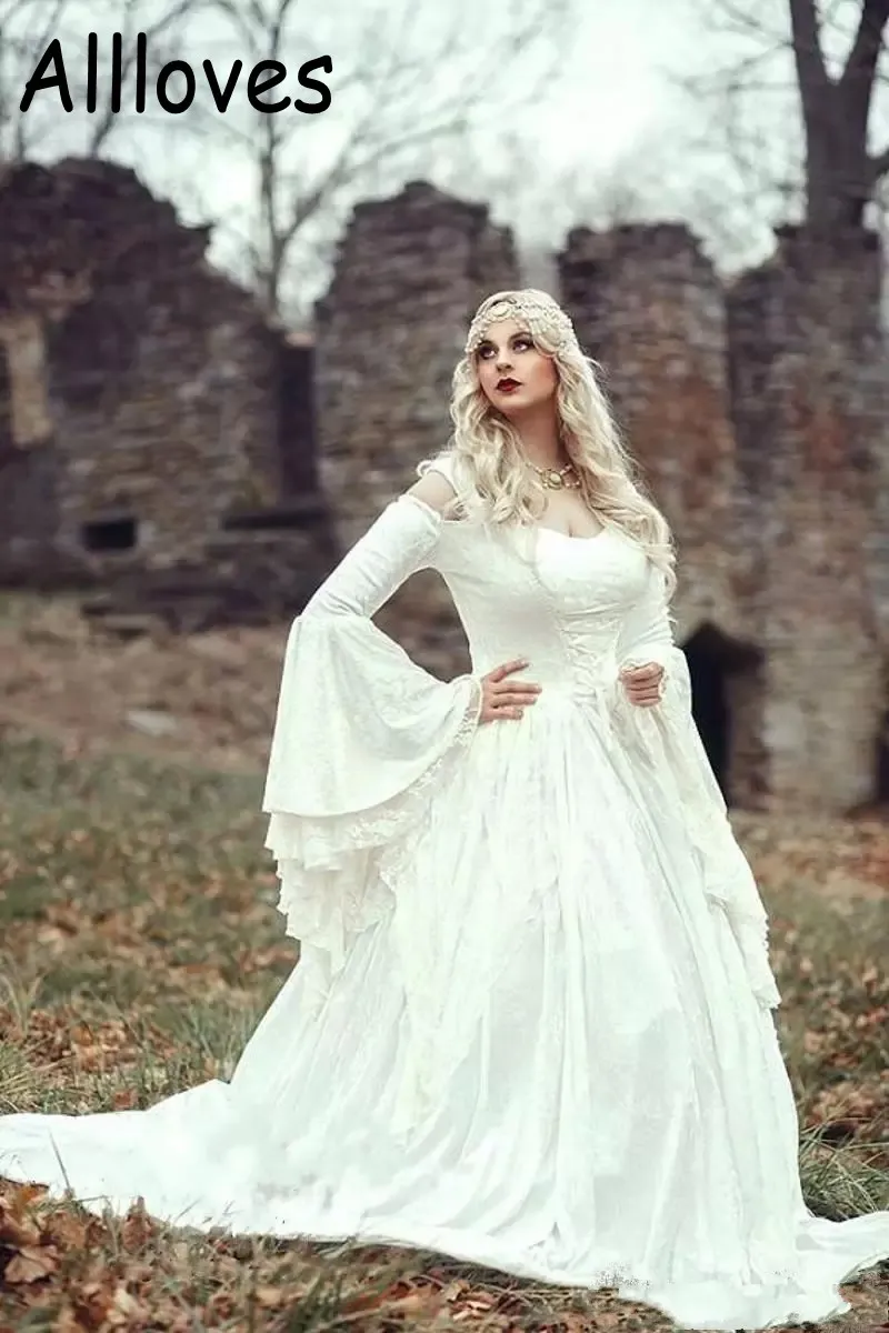 Rose Blooming White Renaissance Fairy Tale Medieval Wedding Dress -  DarkinCloset.com