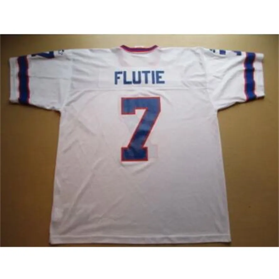 MIT Custom Men Youth Women Vintage Custom Doug Flutie Front and Back Mesh 축구 저지 S-4XL 또는 사용자 정의 이름 또는 번호 저지