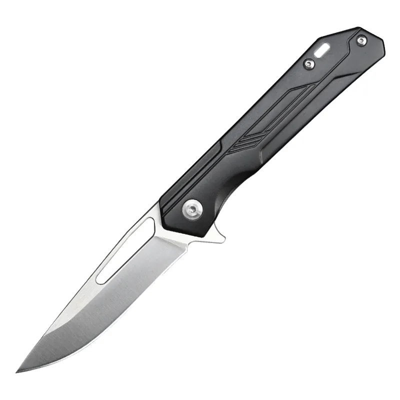 Coltello pieghevole con lama in acciaio inossidabile J064 D2 Coltello per lucidatura CNC con molatura ad acqua con sistema di cuscinetti a sfera