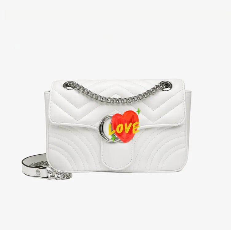 Высочайшее качество серебро 2G любовь сердца мода сумки леди женщины сумки сумки сумки кошелек вечерняя сумка с пылью сумка верхняя кожа красивый подарок G9910