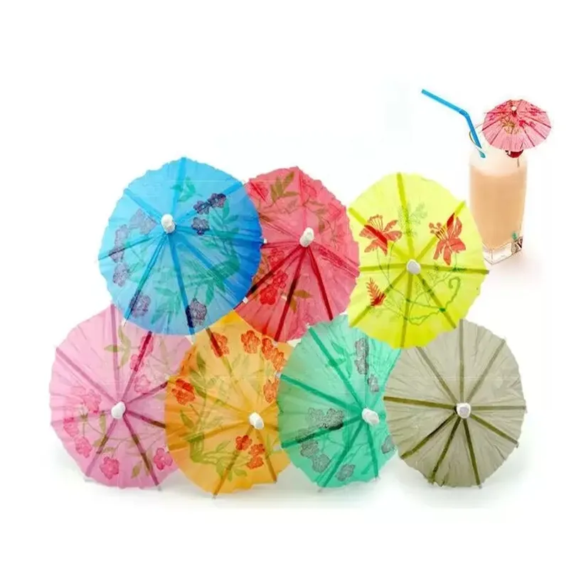 10cm Longth Bar outils Papier Cocktail Parasols Parapluies Boissons Picks Mariage Événement Fête Fournitures Vacances Cocktail Garniture Titulaires