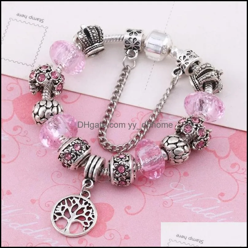 Chain Wind Diy Beaded Crystal Bracelet Women`s Accessories Mother`s Day Life Tree Selfless Love