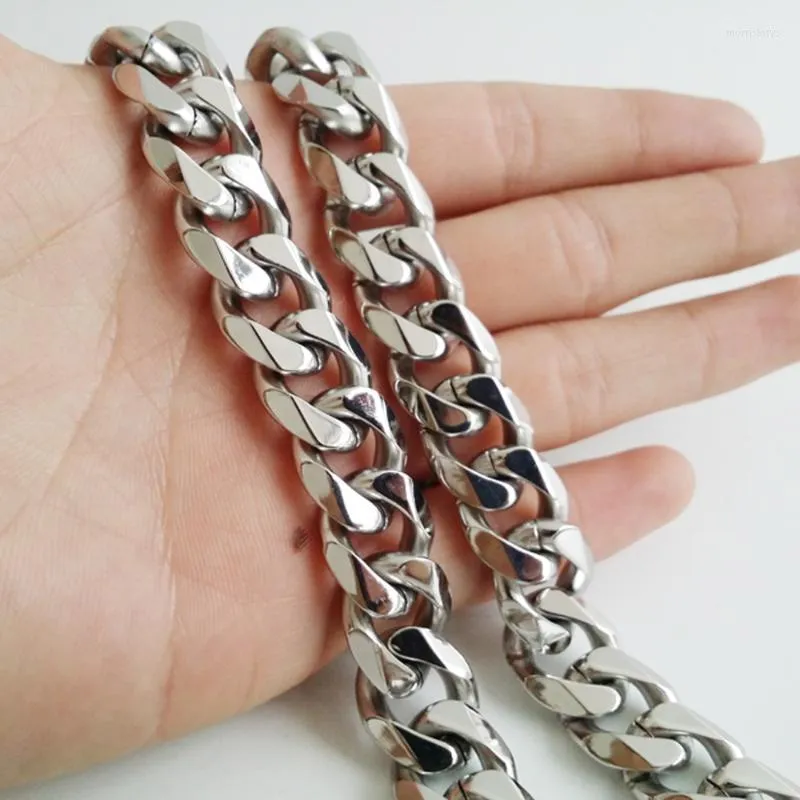 10/15mm Anpassa längd Mens Högkvalitativa rostfritt stålhalsband Curb Cuban Link Chain Fashion Jycken Friend Gift Wholesale Chains Morr2