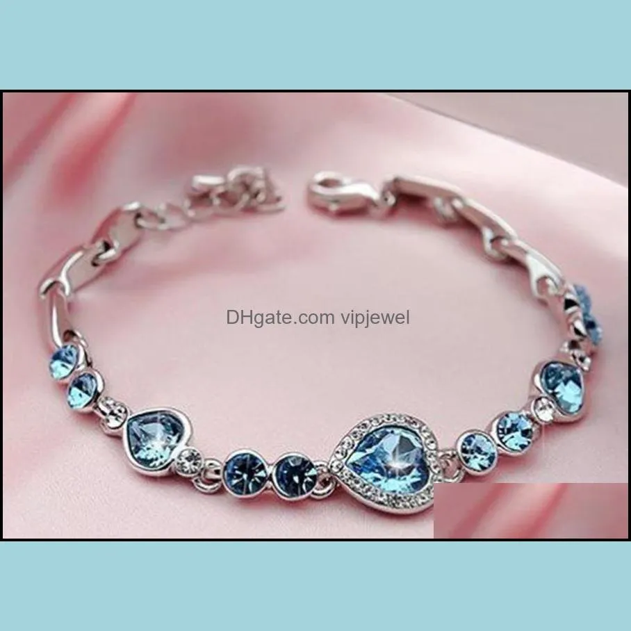 bracelets for women women`s bracelet fashion heart crystal bracelets bangles vipjewel