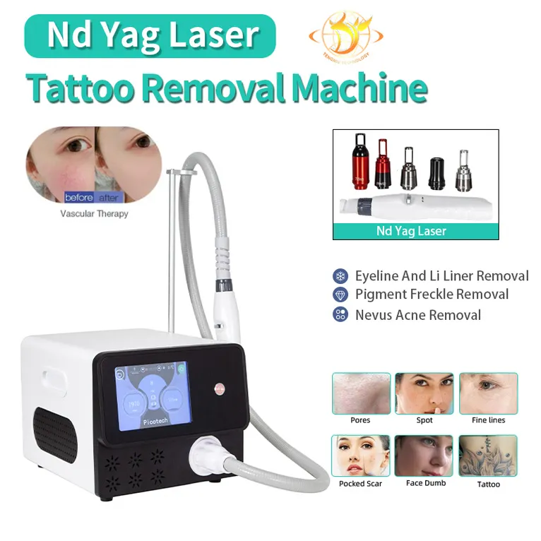 Dispositivo di rimozione del punto del pigmento della lentiggine di rimozione del tatuaggio della macchina di bellezza del laser del laser a picosecondi di vendita calda