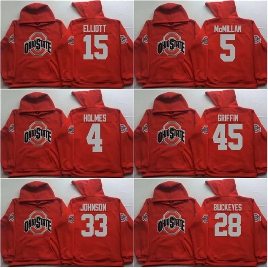 Vipceomitness Men Ohio State Buckeyes Coollege Jersey 97 Joey Bosa 12 C.Jones 16 Barrett 1 B.Miller 15 Elliott Red Jerseys moletom mole