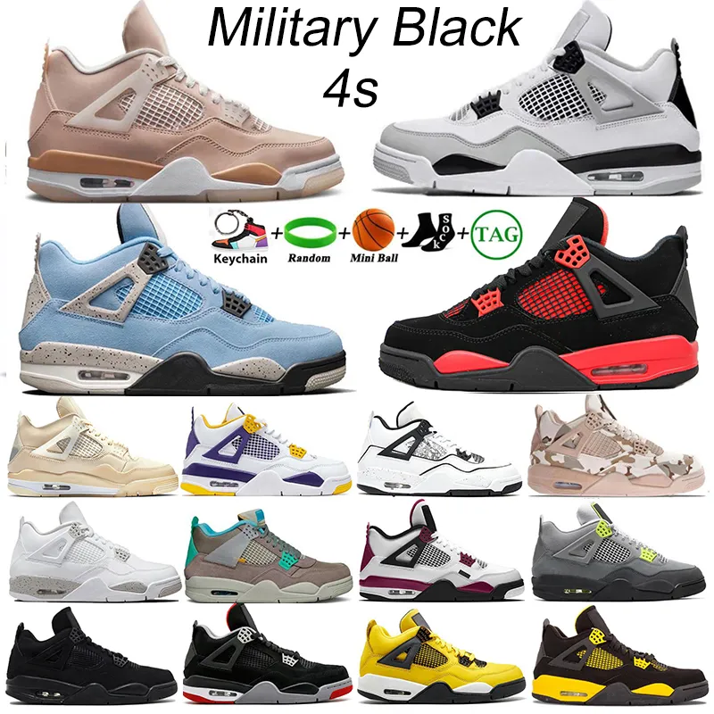 2022 Mens Basketball Shoes 4 4s High OG Military Black Shimmer Red Thunder University Blue White Oreo Taupe Haze Sail Black Cat Bred Women Jumpman Sneakers Trainers