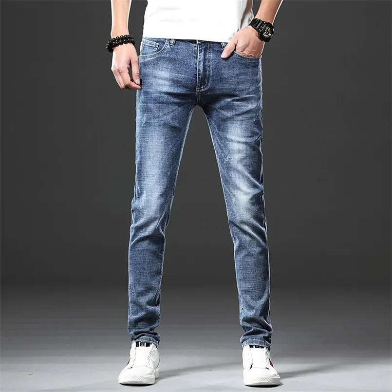 Jantour Brand Shinny Jeans Men Slim Fit Joggers растягивает мужские брюки карандашо
