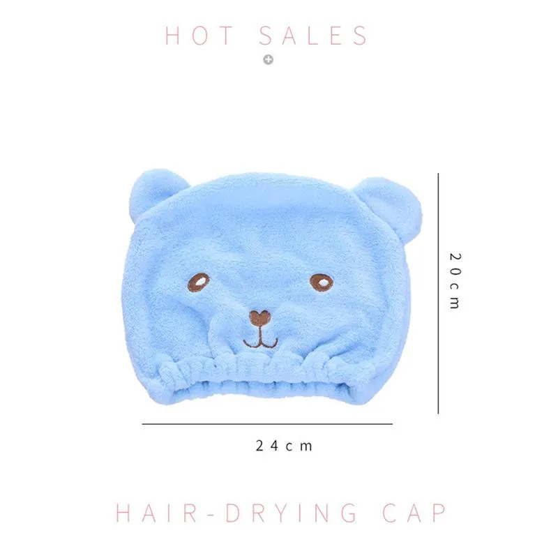 Women Head Towel Quick Drying Bath Dry Hair Scarf Hat Bathing Cute Ear Pattern Scarf