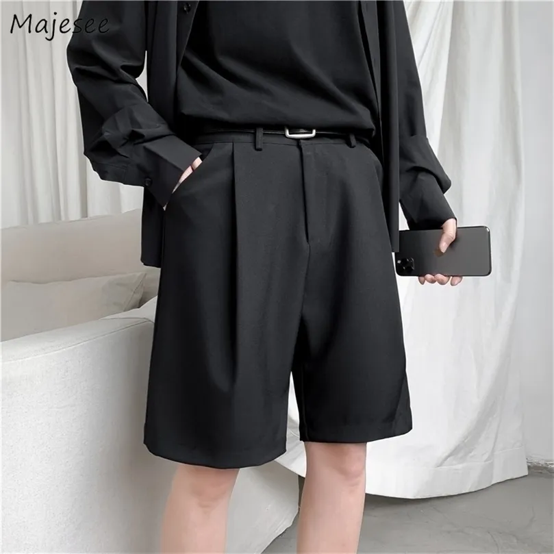 Men Shorts Solid Chic Allmatch Summer Thin Baggy Straight Ins Casual Trousers for Male Harajuku Simple Men Clothing 220705