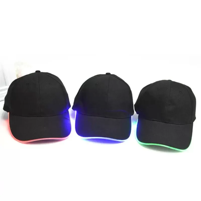 Fashion iluminam o chapéu de beisebol brilho no boné escuro da festa