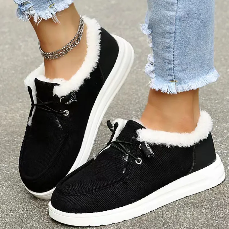 Cara Sapatos Mulheres Wendy Slip Flat Slip On Mujer Zapatillas Inverno A quente Vulcanize Sneaker Fur Mocassin Supotos femininos 220722