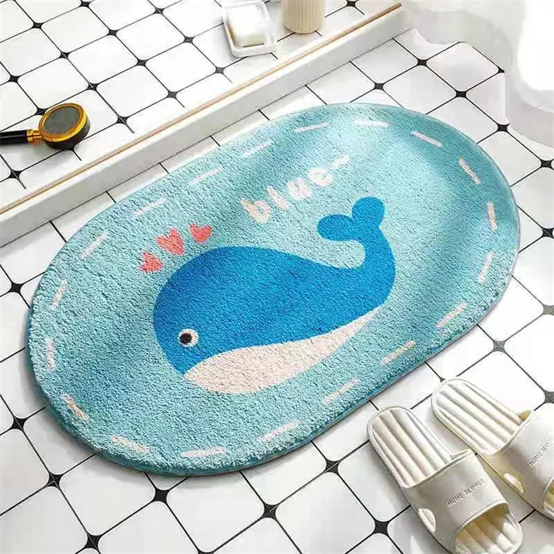 Oval Animals Welcome Entrance Doormats Carpets Rugs For Home Bath Living Room Floor Stair Kitchen Hallway Non-Slip Rainbow Gamer 220401