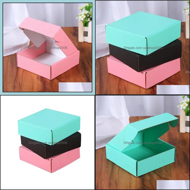 Corrugated Paper Boxes Colored Gift Packaging Folding Box Square Packing Box 15*15*5cm by sea RRB14396