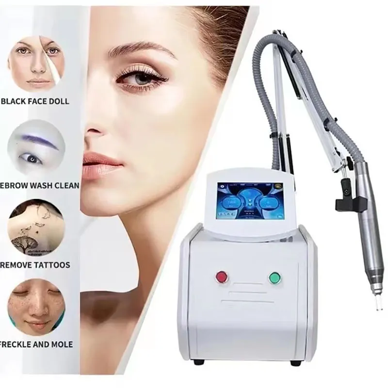 Tratamento da acne Círculos escuros Rejuvenescimento q Máquina de remoção de tatuagem de tatuagem a laser com troca de laser