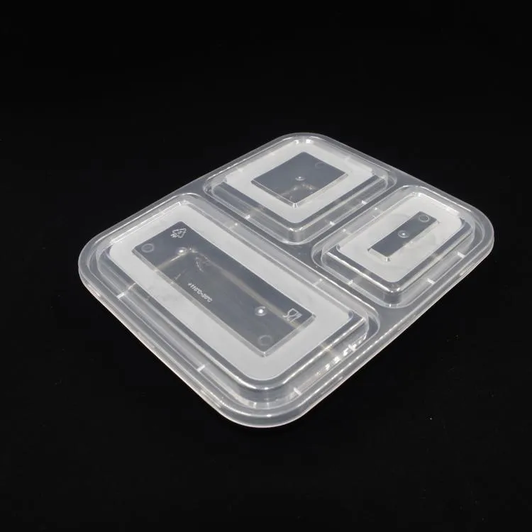Cheapest !!! US AU Microwave ECO-friendly Food Containers 3 Compartment Disposable lunch bento box black Meal Prep 1000ml DH8585