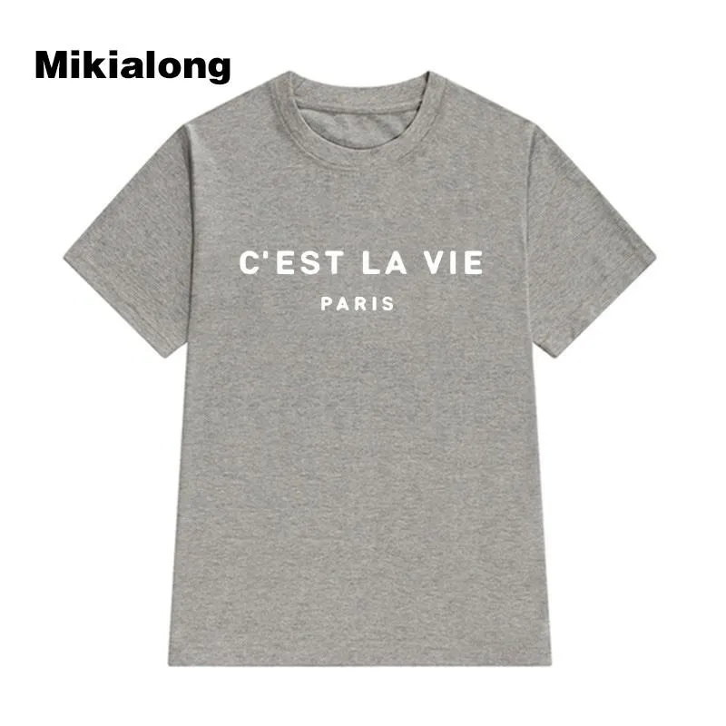T-shirt pour femmes t-shirts coton femmes 2022 Summer Summer à manches courtes Poleras Mujer Top Tee Femme Paris imprimé Tshirts