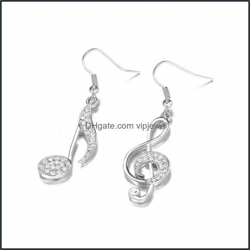 trendy treble eighth music clef note fish hook dangle earrings elegence women statement earrings as ladies valentine`s day gift-z